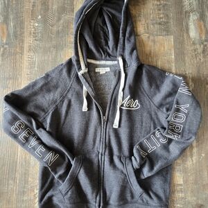 Y2K Women's Aeropostale Gray Hoodie Jacket Small Full Zip 2017